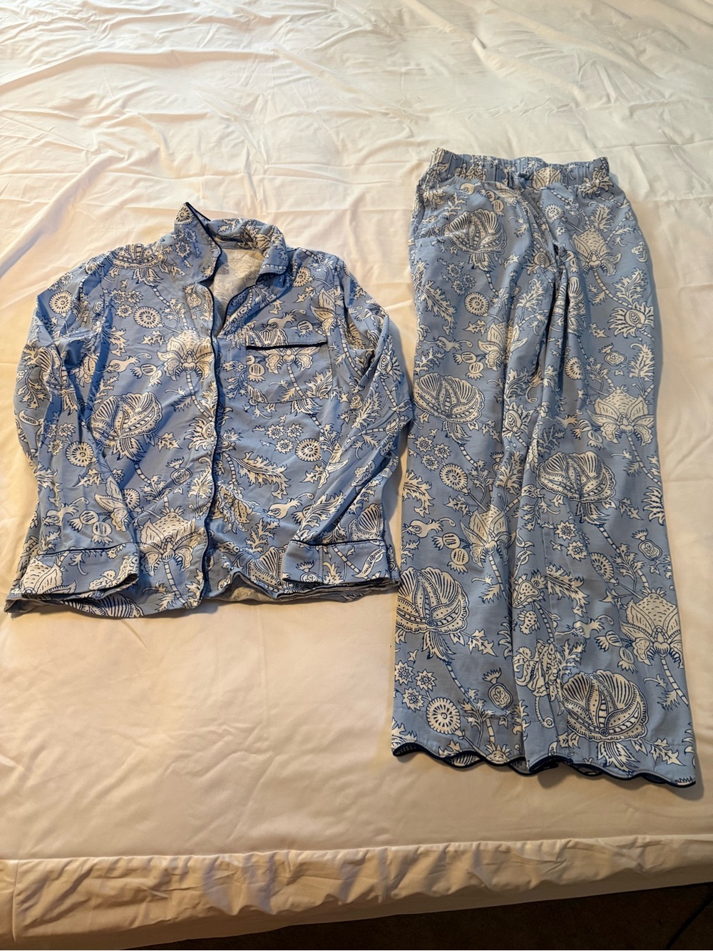 Light Blue Floral target roller rabbit  Pajama Set